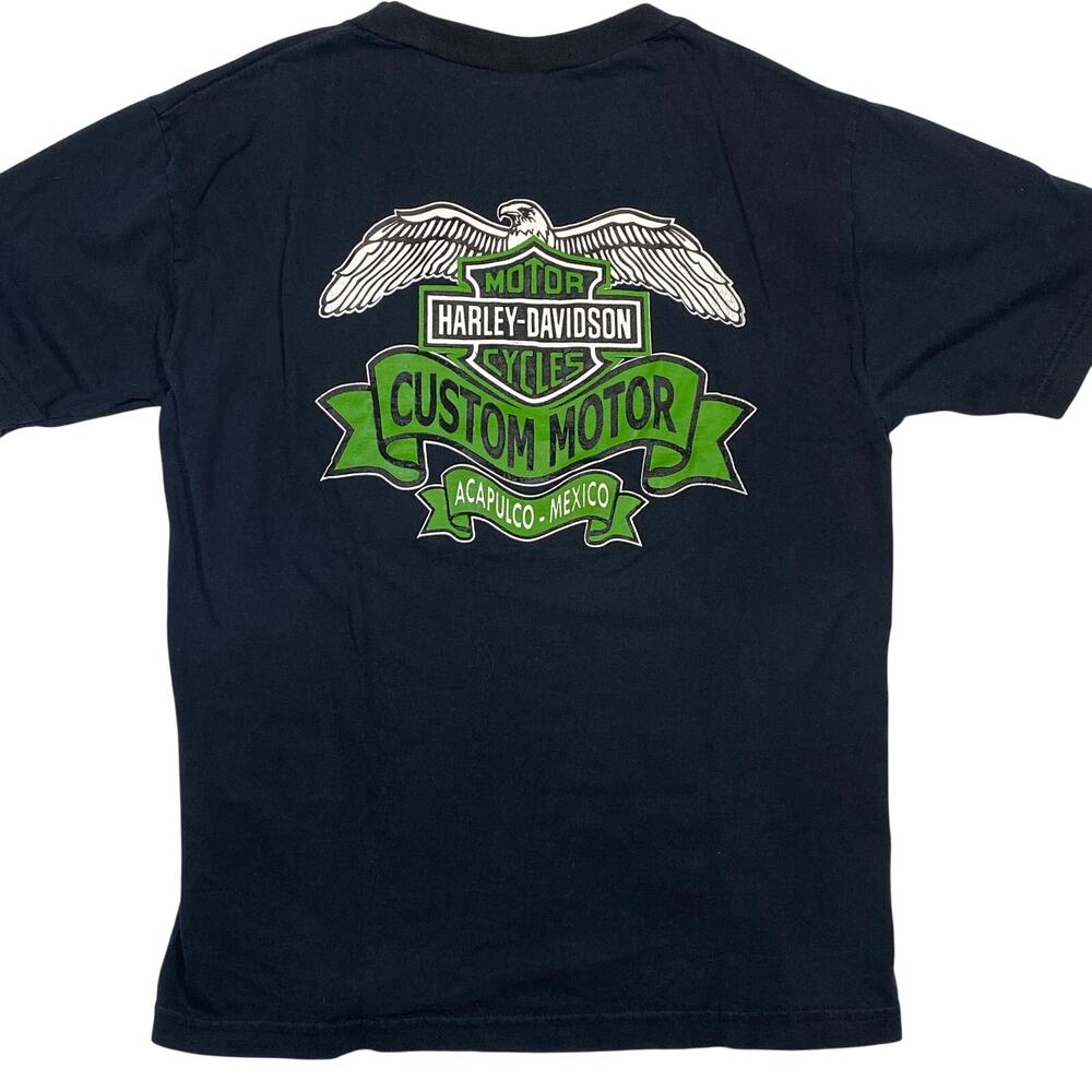 Harley-Davidson Acapulco, Mexico T-Shirt Biker Double Sided Graphic Tee XL Black